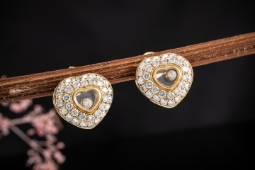 Chopard Happy Diamonds Hearts Ohrstecker Herz Ohrringe Diamanten in Gold