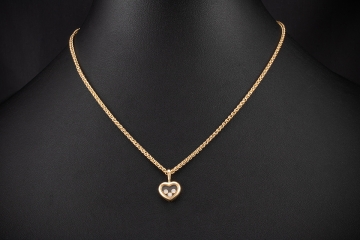 Chopard Herz Collier Happy Diamonds 3 Diamanten Brillanten Gold 750 OVP