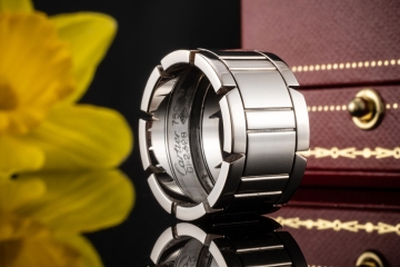 Cartier Ring Tank Francaise Breites Modell Massiv in 750er Weißgold OVP
