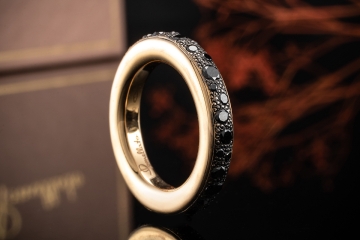 Pomellato Ring Iconica Schwarze Diamanten rundum in Rosegold 750 FullSet