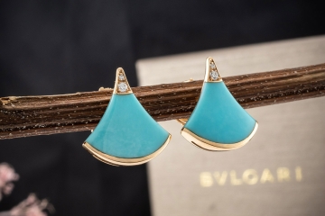 BVLGARI Divas Dream Ohrringe Ohrstecker Türkis und Diamant Rotgold OVP