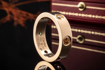 Cartier Love Ring Farbedelsteine bunt rundum in Roségold 750 Full Set 56