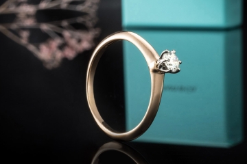 Tiffany & Co Solitär Ring Setting mit Diamant 0,21 Ct in Gelbgold Platin