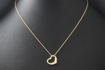 Tiffany Collier Kette Open Heart Elsa Peretti Herz 5 Diamanten Gold 750