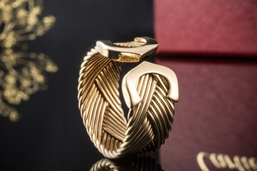Cartier Ring C de Cartier Rar Offene Schiene geflochten in Gelbgold 750