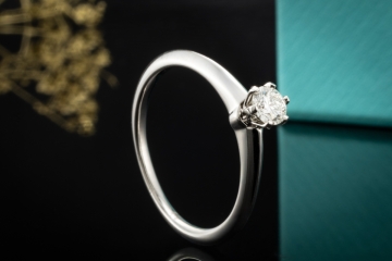 Tiffany & Co Solitär Ring Setting mit Diamant 0,26 Ct in Platin Full Set