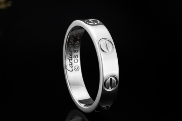 Cartier Love Ring Kleines Modell Schmal in Weißgold 750 Arbeit Größe 50