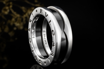 BVLGARI Ring B.zero1 Save the Children Keramik Schwarz Silber 925 Gr. 51