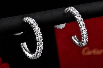 Étincelle de Cartier Creolen Kleines Modell Diamanten Weißgold Full Set