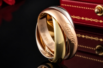 Trinity de Cartier Ring Großes Modell 750er Gold Tricolor Full Set Gr 65