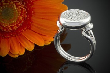 Georg Lauer Pforzheim Brillantring Rund Ring mit Brillanten 750er Weißgold