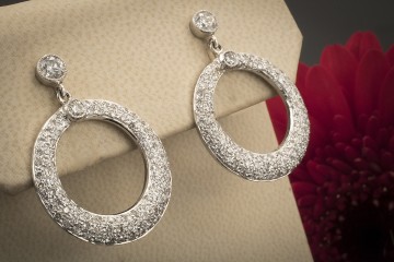 Ohrringe mit Brillanten BrillantOhrringe Rund Ohrstecker in Weißgold 750