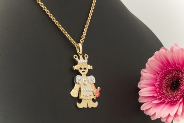 Pomellato Anhänger Königin Prinzessin mit Brillanten in 750er Gelbgold