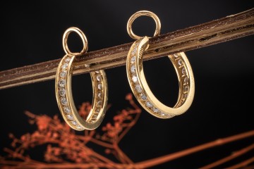 Cartier Paris Creolen Ohrringe Ohrclips 1,25 Ct. Brillanten Gelbgold 750