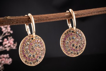 Pomellato Mattioli Runde Ohrringe Rauchquarz Turmalin Diamanten Rotgold