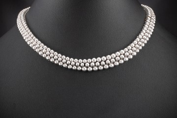 Boucheron Grains de Raisins Collier Kette mit Kugeln in 750er Weißgold