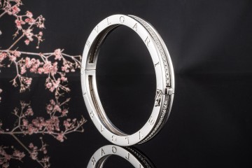 BVLGARI B.zero1 Armband Armreif mit Diamanten Brillanten in Weißgold 750