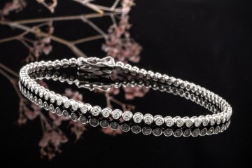 Tennisarmband mit Diamanten 1,2 Carat Goldschmiedearbeit in Weißgold 585