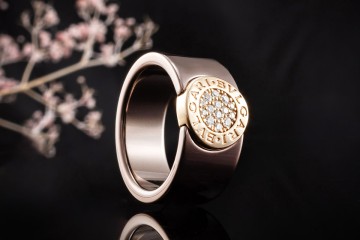 BVLGARI Ring Classic mit Diamanten in Roségold 750 mit Metall Größe 58