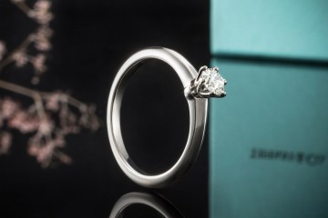 Tiffany & Co Solitär Ring Setting mit Diamant 0,24 Ct in Platin Full Set