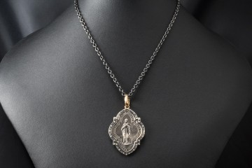 SÉVIGNÉ Collier Kette mit Anhänger Jungfrau Maria / Aloisius von Gonzaga