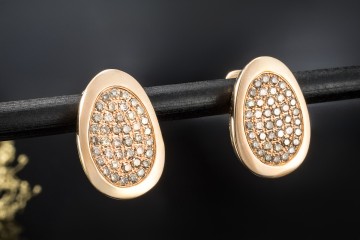 Al Coro Ohrringe Ohrstecker mit Clip Braune Diamanten in 750er Roségold