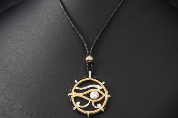 Collier Kette Schutzsymbol Auge des Horus Udjat-Auge Diamanten Gold 750