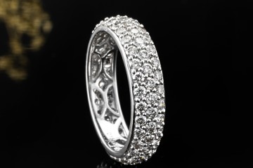 Memoire Ring Bandring mit Diamanten Goldschmiedearbeit in 750er Weißgold