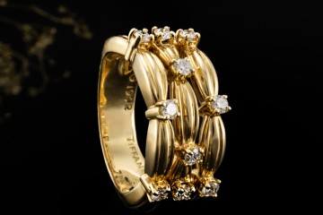 Tiffany & Co. Vintage Ring mit Diamanten Flechtmotiv in 750er Gelbgold