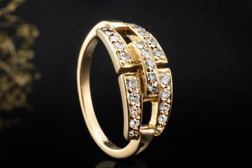 Cartier Ring Maillon Panthère Vintage Modell Diamanten in Gelbgold 750