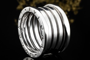 BVLGARI B.zero1 Ring 5-Band Modell in 750er Weißgold Neuwertig Größe 56