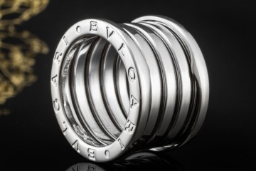 BVLGARI B.zero1 Ring 5-Band Modell Massiv in 750er Weißgold Größe 51