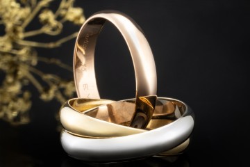 Trinity de Cartier Ring Vintage Modell Massiv Roségold Gelbgold Weißgold