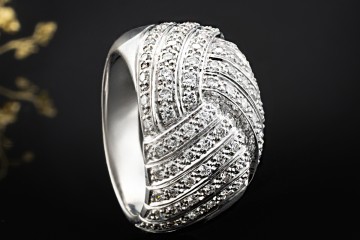 Ring Flechtmotiv Funkelnder Pavé Diamantbesatz in 750er Weißgold Arbeit