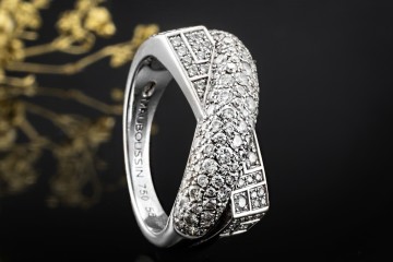 Mauboussin Paris Ring Crossover Design mit Diamanten in 750er Weißgold