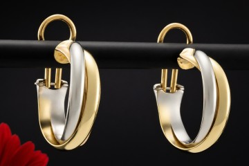 Cartier Trinity Ohrringe Creolen Vintage Modell in 750er Gold Tricolor