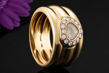 Chopard Happy Diamonds Vintage Ring Herz mit Diamanten in 750er Gelbgold