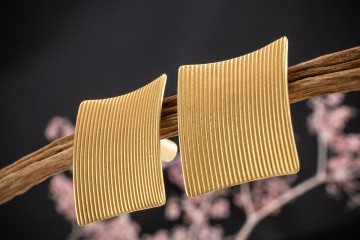 Original Niessing Ohrringe Ohrstecker Eckig Feine 900er Gelbgold Arbeit