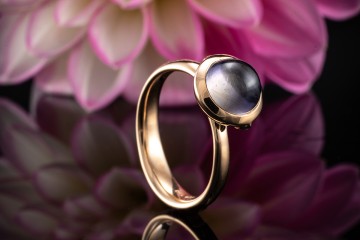 Tamara Comolli Bouton Ring small mit Amethyst in 750er Roségold Rotgold