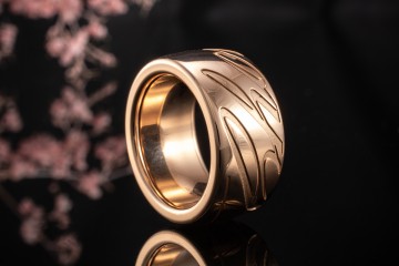 Chopard Chopardissimo Ring Drehring mit Schriftzug Rosegold Rotgold 750