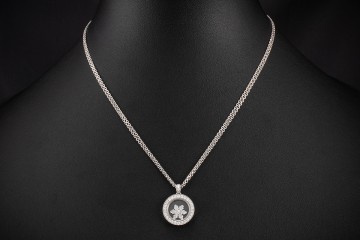 Chopard Collier Kette Happy Snowflake Schneeflocke Diamanten in Weißgold