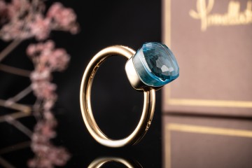 Pomellato Nudo Ring Petit mit hellblauem Blautopas in Rosegold Full Set