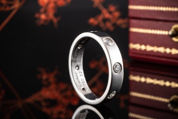 Cartier Love Ring Schmal mit Diamanten in Weißgold 750 Trauring Gr. 52