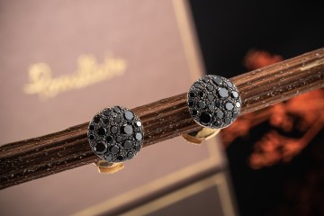 Pomellato Ohrringe Ohrstecker Sabbia Schwarz Diamanten Rosegold Full Set