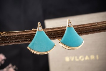 BVLGARI Divas Dream Ohrringe Ohrstecker Türkis und Diamant Rotgold OVP