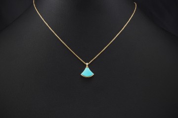 BVLGARI Divas Dream Halskette Collier mit Türkis und Diamant Rotgold OVP