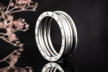 BVLGARI B.zero1 2-Band Ring beweglich in 750er Weißgold Größe 65 Bulgari