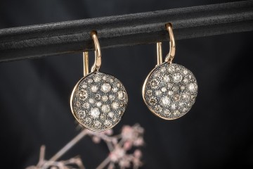 Pomellato Sabbia Ohrringe Ohrstecker mit Diamanten Rund in Roségold 750