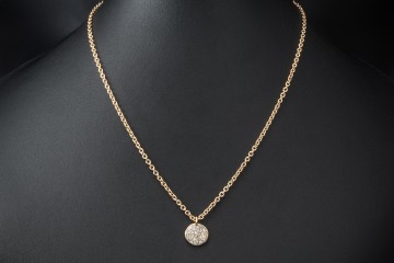 Pomellato Sabbia Collier Halskette Diamant Anhänger Rund in Roségold 750