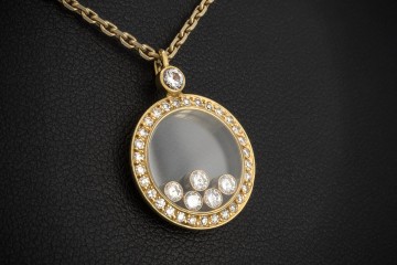 Chopard Happy Diamonds Anhänger Großes Modell Diamanten in Gelbgold 750